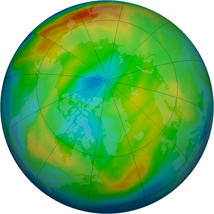 Arctic ozone map for 11 December 2000
